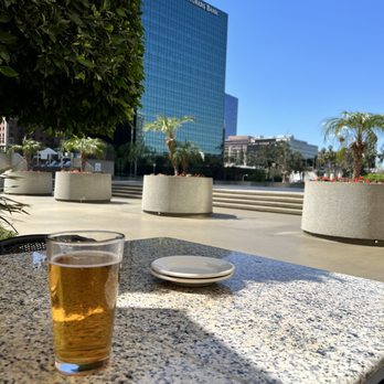 Bonaventure Brewing Company - View from our lunch spot out on the patio (food was so good, I ate it right away and didn't get a pic ;) ) - Breweries Near Me - Los Angeles, California