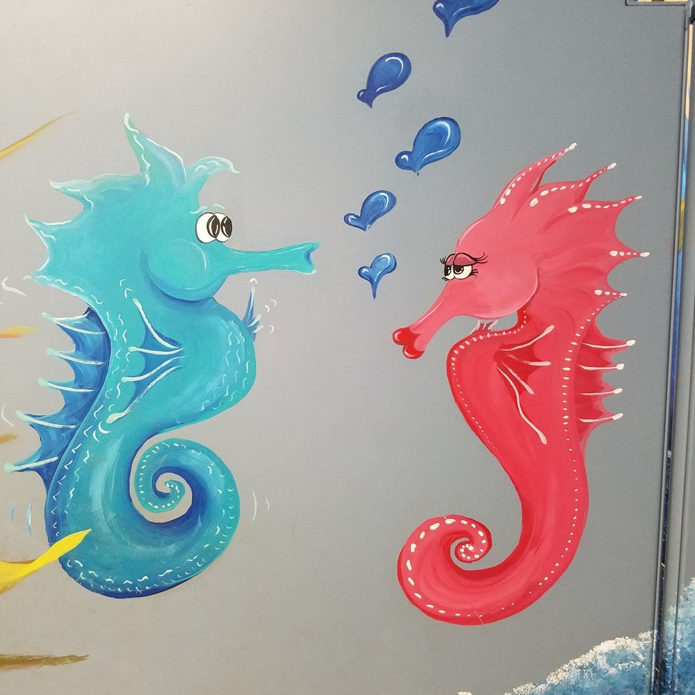 Beach Break Cafe - Here's a few pics of the bathroom underwater friends - Breakfast & Brunch Near Me - Oceanside, California