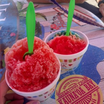 Hokulia Shave Ice - Left: Lotta colada  Right: kids - Shaved Ice Near Me - Riverdale, Utah