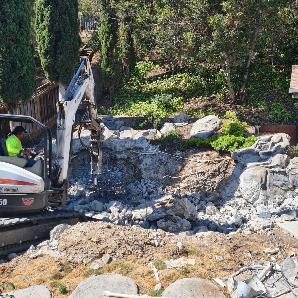 Noecon about halfway through demo of our grotto pool. Noecon about halfway through demo of our grotto pool.