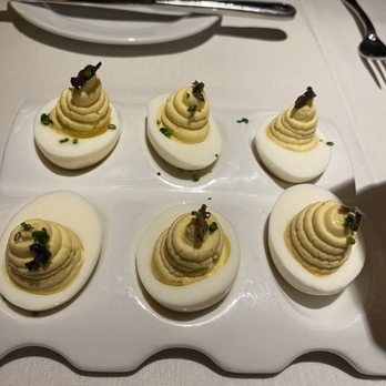 Ocean Prime - White truffle caviar deviled eggs. - Seafood Near Me - Washington, DC, District of Columbia