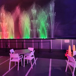 The sitting area in the it area water and lights Beautiful