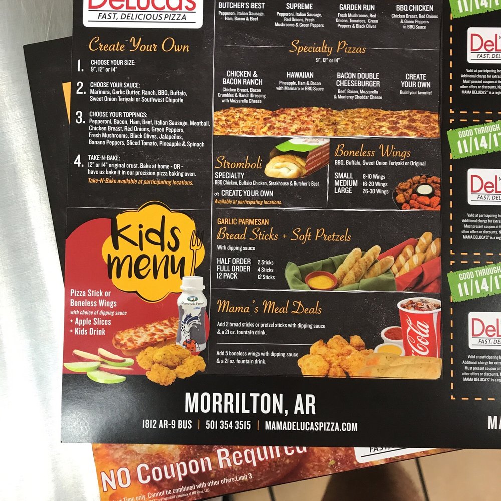 Mama De Luca's Pizza - the menu - Pizza Near Me - Morrilton, Arkansas