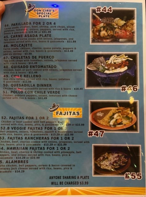 Don Ciro's - menu - Mexican Near Me - Seminole, Oklahoma Don Ciro's - menu - Mexican Near Me - Seminole, Oklahoma