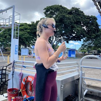 One Ocean Diving - One of the instructors giving us a lesson in shark behaviors, habitat, and safety. - Free Diving Near Me - Haleiwa, Hawaii