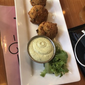 The Brass Monkey - Corn fritters with cilantro dipping sauce - New American Near Me - Corvallis, Oregon