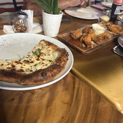 Bevo Caffe Lounge - Chicken Alfredo Pizza and wings