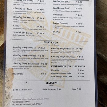 Farmer's Daughter - Menu 2: 10/2026. - Filipino Near Me - Baguio, BEN