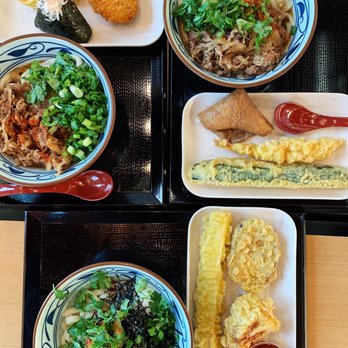 Marugame Udon - Both Sweet beef (#9) on top and mentai (#7) on bottom - Japanese Near Me - Berkeley, California
