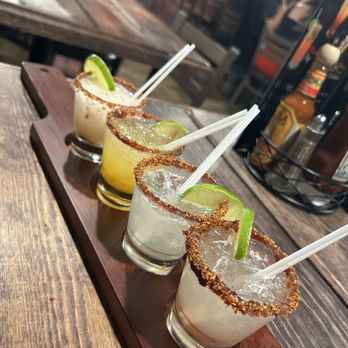 El Rodeo Bar & Grill - Margarita flight including lemon, coconut, and mango flavors - Bars Near Me - Modesto, California El Rodeo Bar & Grill - Margarita flight including lemon, coconut, and mango flavors - Bars Near Me - Modesto, California