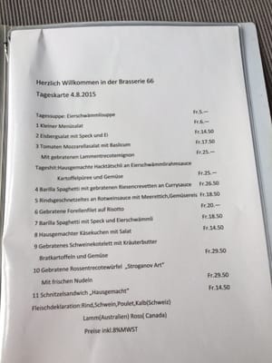 Menu photo 2 Brasserie 66 Spiez, BE