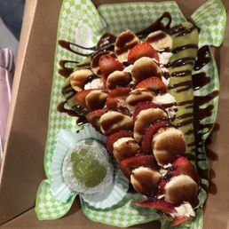Strawberry Banana Choco Whipped Creme Mochi Crepe
