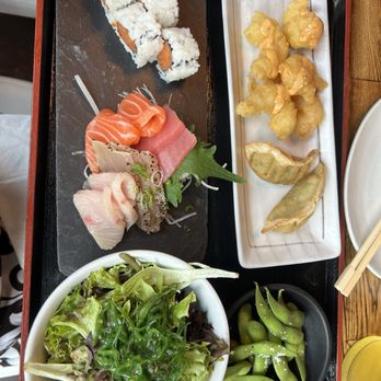Pier 215 - Edamame Shrimp Tempura Sashimi Dinner Combo - Seafood Near Me - Las Vegas, Nevada Pier 215 - Edamame Shrimp Tempura Sashimi Dinner Combo - Seafood Near Me - Las Vegas, Nevada