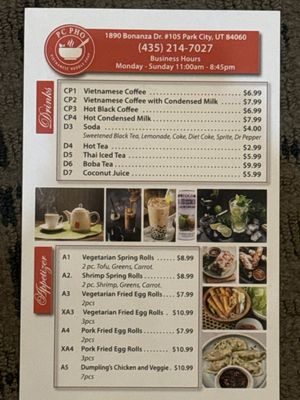 Menu photo 4 PC Pho Park City, UT