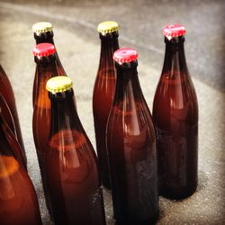 Peninsulas Brewing - Freshly bottled homebrews that our clients made. This batch was a cider that turned out great!