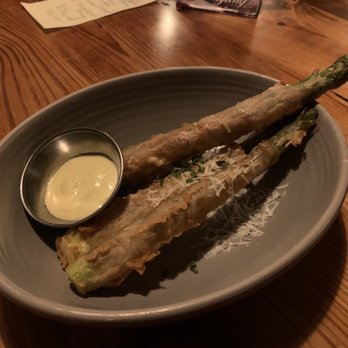 Repeal 33 - Asparagus tempura with city ham/prosciutto and lemon aioli - Bars Near Me - Savannah, Georgia Repeal 33 - Asparagus tempura with city ham/prosciutto and lemon aioli - Bars Near Me - Savannah, Georgia