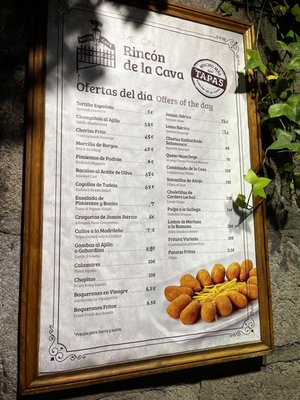 Menu photo 1 Rincón de la Cava Madrid, M Menu photo 1 Rincón de la Cava Madrid, M