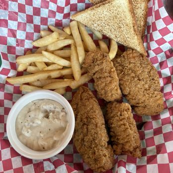Hargil Tacos - Chicken tender plate with fries and homemade gravy - Breakfast & Brunch Near Me - Hargill, Texas Hargil Tacos - Chicken tender plate with fries and homemade gravy - Breakfast & Brunch Near Me - Hargill, Texas