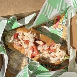 Lobster Food Truck - Lobster roll with coleslaw.