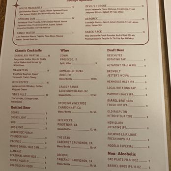 Shadyside Lounge - Menu - Bars Near Me - Tahoe City, California Shadyside Lounge - Menu - Bars Near Me - Tahoe City, California