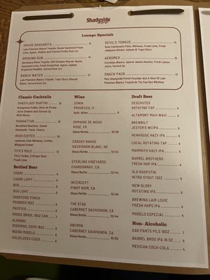 Menu photo 5 Shadyside Lounge Tahoe City, CA Menu photo 5 Shadyside Lounge Tahoe City, CA