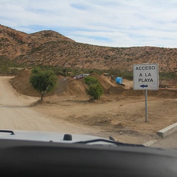 Playa Santa Maria - Sign marking the dirt road toward the beach (after you exit the highway). - Beaches Near Me - Cabo San Lucas, AGU Playa Santa Maria - Sign marking the dirt road toward the beach (after you exit the highway). - Beaches Near Me - Cabo San Lucas, AGU