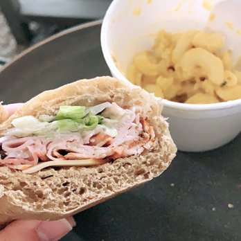 Giant Subs & Deli - The Mitchell with lettuce and onion. The Mac & cheese cup size. - Delis Near Me - Owasso, Oklahoma Giant Subs & Deli - The Mitchell with lettuce and onion. The Mac & cheese cup size. - Delis Near Me - Owasso, Oklahoma
