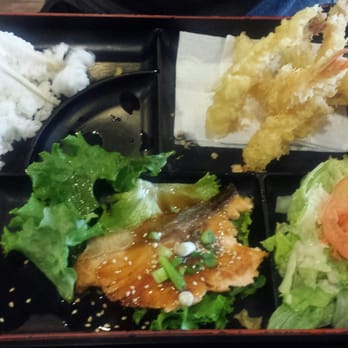 Naked Fish - Salmon teriyaki and shrimp tempura bento - Japanese Near Me - Hayward, California Naked Fish - Salmon teriyaki and shrimp tempura bento - Japanese Near Me - Hayward, California