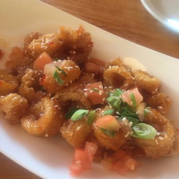 Sonoma Bistro - Ginger calamari! Not deep fried! Tastes flavorful and lighter! - Breakfast & Brunch Near Me - Rutherford, New Jersey