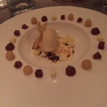 Chila - Sweet potato ice cream, over cheese mousse dessert - Signature Cuisine Near Me - Buenos Aires, C