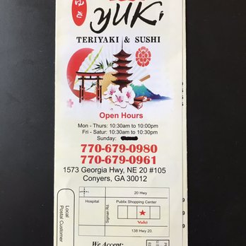 Yuki Teriyaki & Sushi - Menu - Sushi Bars Near Me - Conyers, Georgia Yuki Teriyaki & Sushi - Menu - Sushi Bars Near Me - Conyers, Georgia