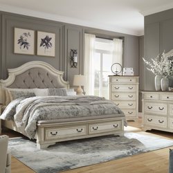 A-1 Furniture - This beautiful white wash finished bed set is solid wood with full extension drawers