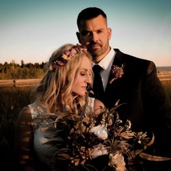 Jean Wolford Photography - Sunset wedding photos taken in Island Park, Idaho by Jean Wolford Photography.