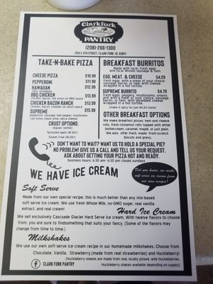 Menu photo 2 The Clark Fork Pantry Clark Fork, ID