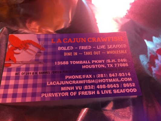 Menu photo 3 LA Cajun Crawfish Houston, TX
