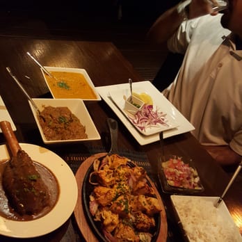 Kama - Our whole meal.  Tikka Masala Sauce,  Eggplant Bartha Lamb Shank Nihari Tandoori Cornish Hen - Indian Near Me - La Grange, Illinois