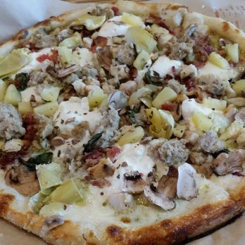 Blaze Pizza - My Pizza Creation $8.99 total - Garlic Pesto sauce - wayyyy too garlicky for my taste. Will not get next time. - Salad Near Me - Alhambra, California Blaze Pizza - My Pizza Creation $8.99 total - Garlic Pesto sauce - wayyyy too garlicky for my taste. Will not get next time. - Salad Near Me - Alhambra, California