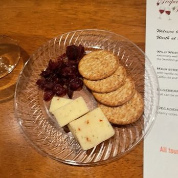 Grapevine Wine Tours - Cheese/crackers at 2nd winery - Wine Tours Near Me - Grapevine, Texas Grapevine Wine Tours - Cheese/crackers at 2nd winery - Wine Tours Near Me - Grapevine, Texas