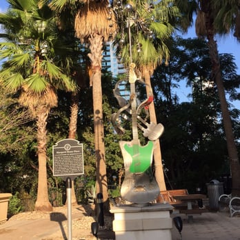 Margaret Moser Plaza - Killer Riffs kinetic sculpture by Jim LaPaso at Margaret Moser Plaza in the cul de sac in front of Prelog's - Local Flavor Near Me - Austin, Texas
