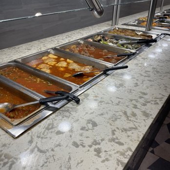 Dimassi's Mediterranean Buffet - Lentil Soup, Seasoned Potatoes ,Dimassi's Eggplant ,Grilled Vegetables ,Grape Leaves ,BabaGhanoush ,Fattoush - Mediterranean Near Me - Cerritos, California