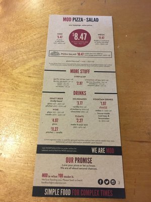 Menu photo 2 MOD Pizza Seattle, WA Menu photo 2 MOD Pizza Seattle, WA