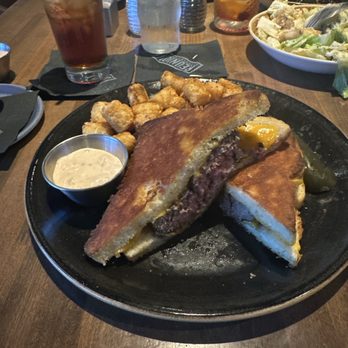 Reunion Kitchen + Drink - Cafe Patty Melt with Parmesan sourdough modification. - New American Near Me - Corona, California