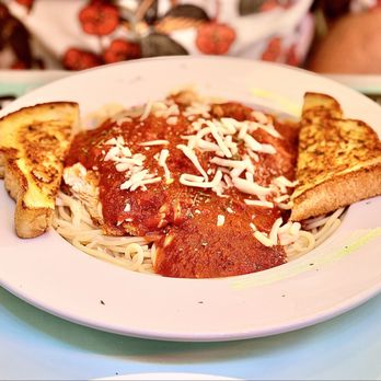 Papa's New York Diner - Chicken Parmigiana with Spaghetti. Excellent, but Chicken Alfredo was clearly the Winner! Would def order both again OuiOui :)... - Breakfast & Brunch Near Me - Clearwater, Florida Papa's New York Diner - Chicken Parmigiana with Spaghetti. Excellent, but Chicken Alfredo was clearly the Winner! Would def order both again OuiOui :)... - Breakfast & Brunch Near Me - Clearwater, Florida