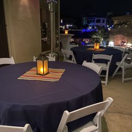 Our patio, enhanced by Neighbor's beautiful Christmas lights. Our patio, enhanced by Neighbor's beautiful Christmas lights.