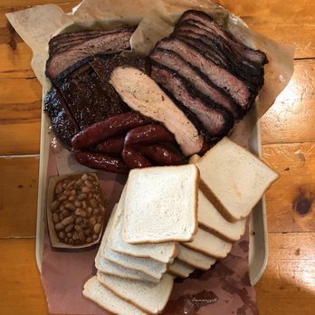 Franklin Barbecue - 3 lb brisket, 1 lb sausage, 1 lb ribs, single pinto beans - Barbeque Near Me - Austin, Texas