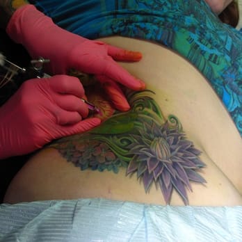 Fu's Custom Tattoos - Artist, Hayley Lakeman, hard at work - Tattoo Near Me - Charlotte, North Carolina Fu's Custom Tattoos - Artist, Hayley Lakeman, hard at work - Tattoo Near Me - Charlotte, North Carolina