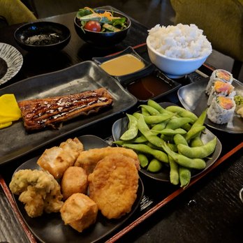 Fuji at Ink Block - bento box $16 with Unagi (eel) teriyaki - lunch menu everyday from 11am - 3pm Fuji at Ink Block 2/2019 - Japanese Near Me - Boston, Massachusetts