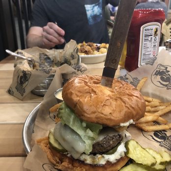 HopCat - A make your own Mac & Cheese for my boyfriend and a swiss Mushroom & Swiss Stuffed Burger for me. - Beer Bar Near Me - Holland, Michigan