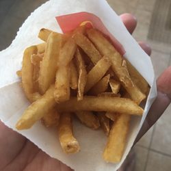 Fries that I received today. I guarantee the oil in these deep fryers haven't been changed in 2 weeks.