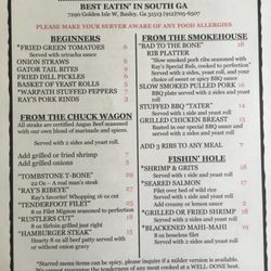 Ray's Steak and Ribs - The menu was simple and easy to navigate through.